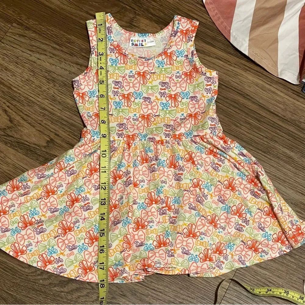 Dot Dot Smile Sleeveless Twirl 4 Dresses Pink Orange Brown Blue Green 12-24 mos - Picture 9 of 13